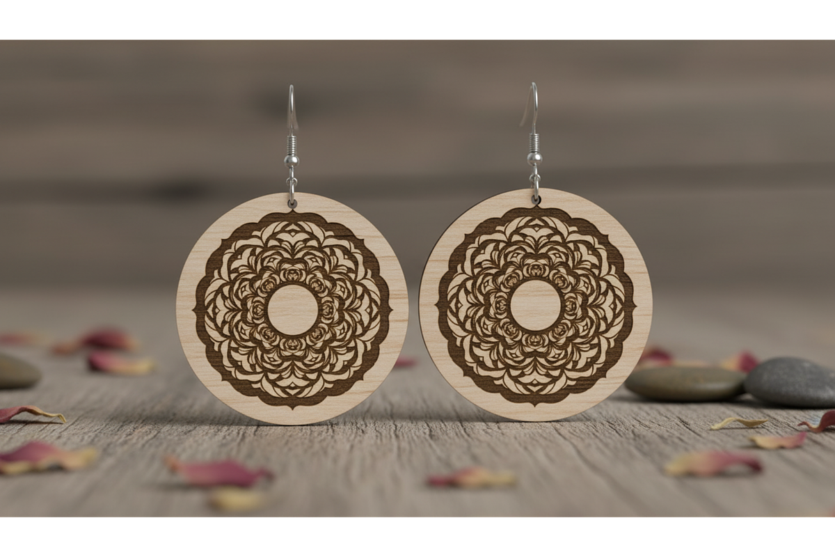 Flower Art Earring Designs, a Graphic by musafir_fashion (Photo 5 of 11)