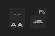 Wide Press - Extended Font, a Sans Serif Font by Visual Blends (Thumbnail 8 of 8)