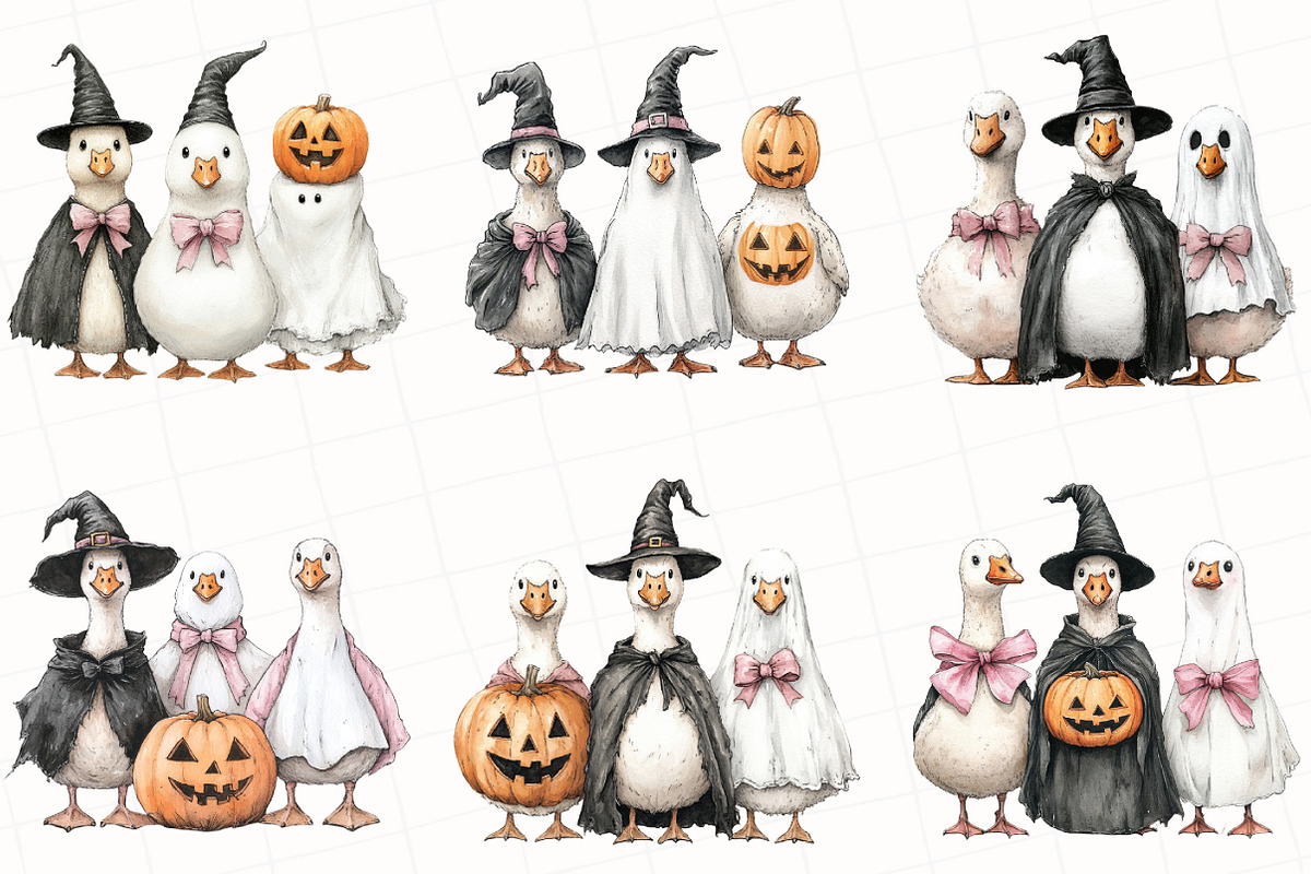 Whimsical Halloween Goose Clipart, an Illustration by OK Design (Photo 4 of 5)