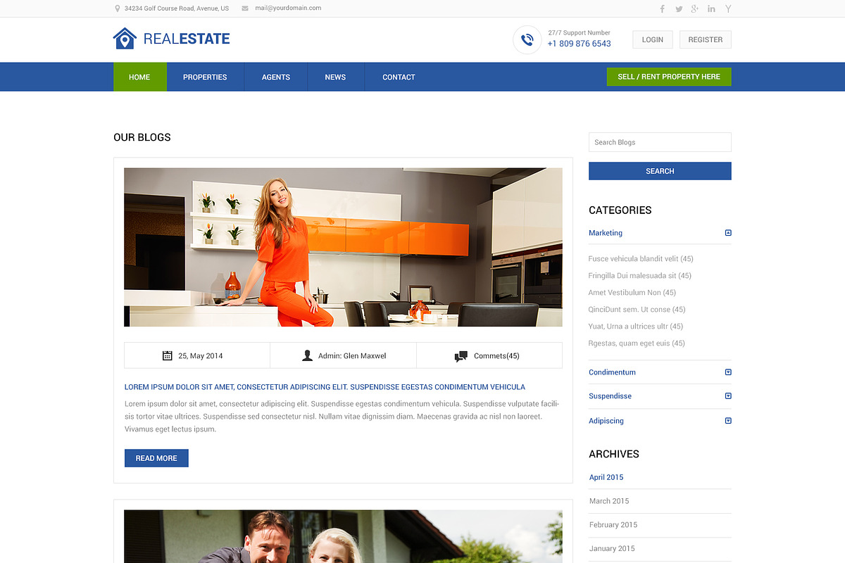 Real Estate PSD Website Template, a Landing Page Template by WebbyTemplates (Photo 9 of 20)