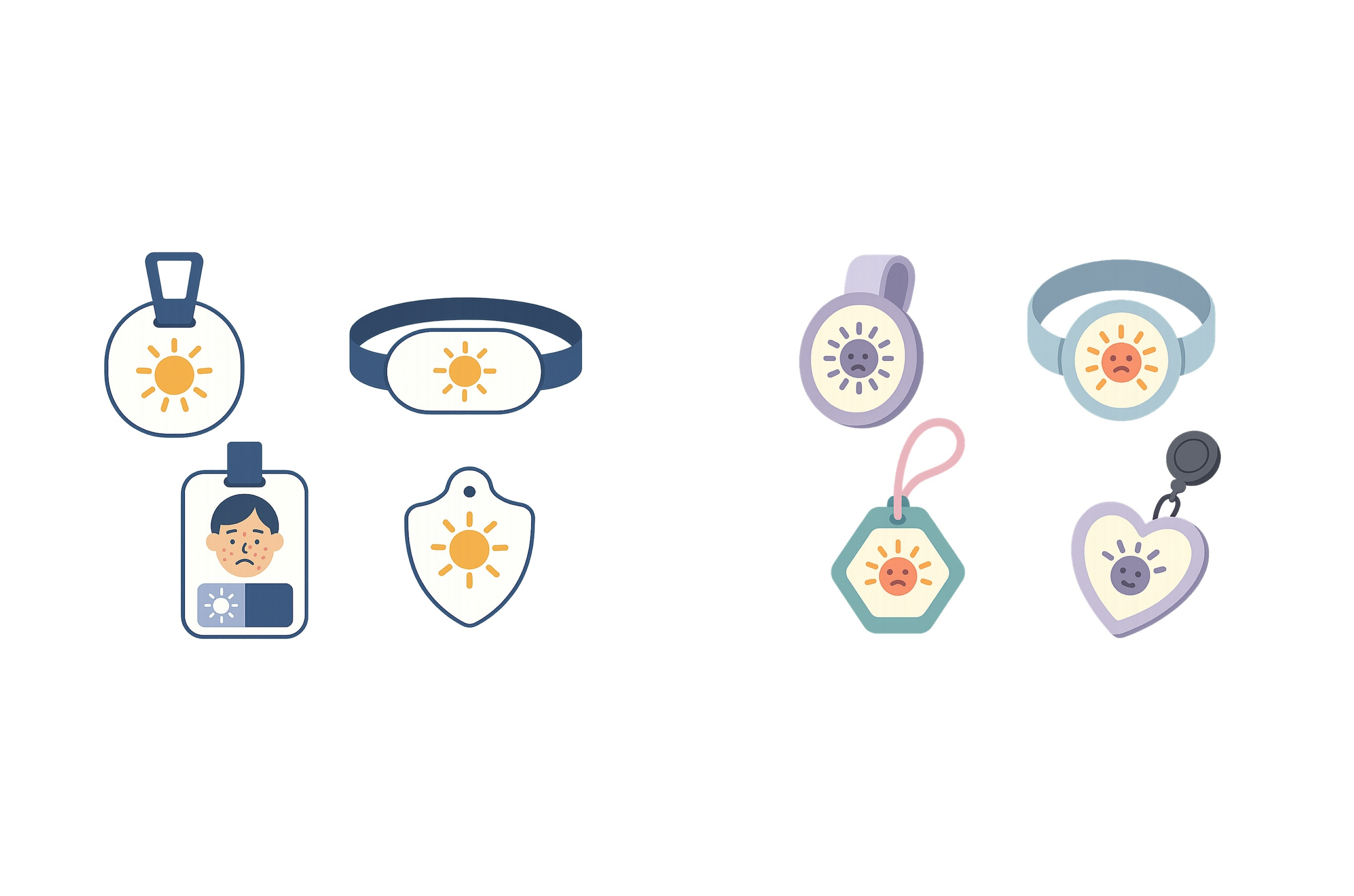 Different types of wearable badges, an Object Illustration by ZinetroN