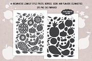 Linocut Fruit Silhouettes Collection, a Graphic by PicByKate (Thumbnail 3 of 6)
