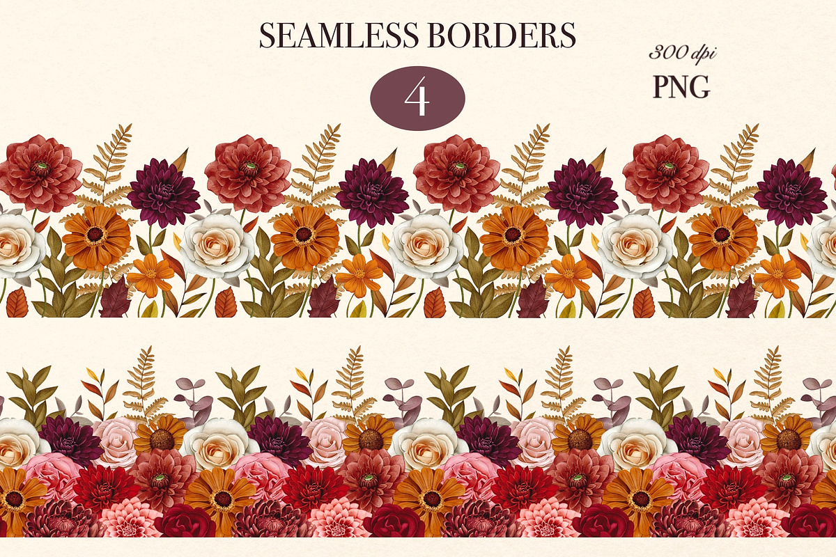 Autumn Blooms Watercolor Flowers, a Seasonal Illustration by DiashaArt (Photo 8 of 11)