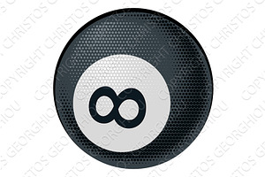 Pool Billiards Ball Halftone Icon, a Sport Illustration by Christos Georghiou