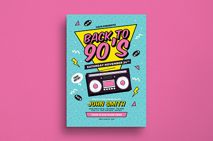 Back to 90's Event Flyer, a Flyer Template by Guuver