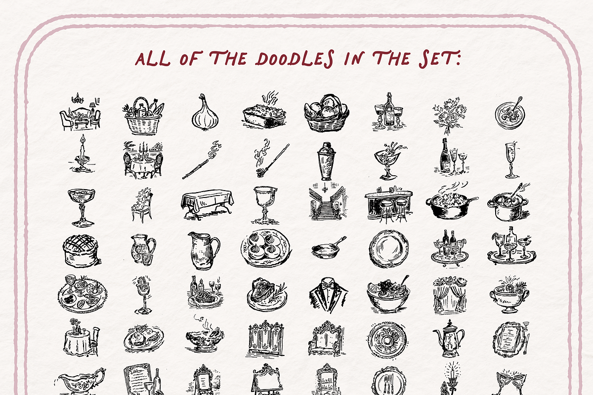 Dinner Party Clipart, Supper Club, a Food Illustration by The October Creative (Photo 5 of 13)