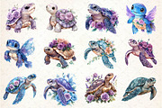 Beautiful Sea Turtles Clipart Bundle, an Illustration by Dream Creation (Thumbnail 3 of 4)
