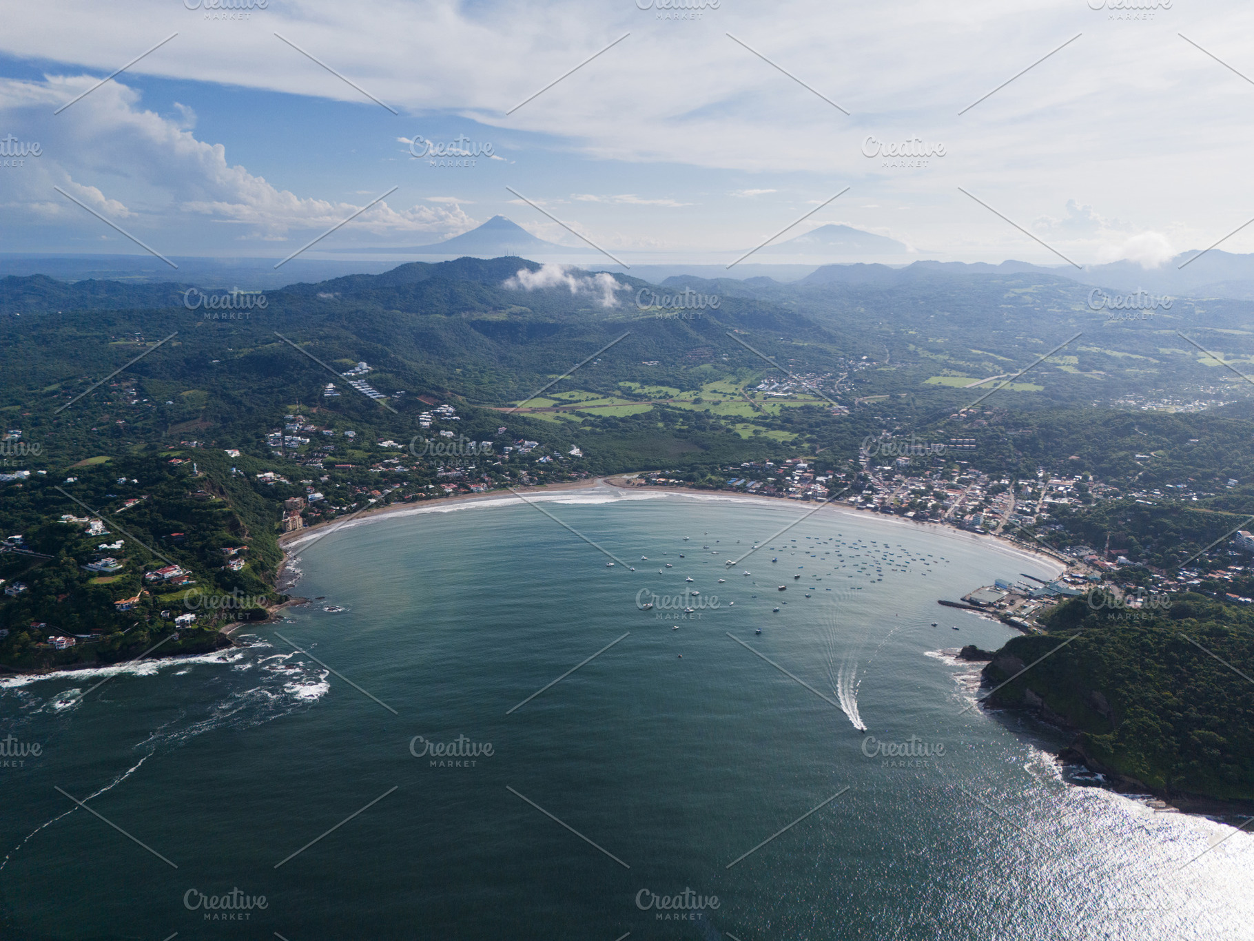 San juan Del Sur town aerial panorama, a Nature Photo by PixieMe