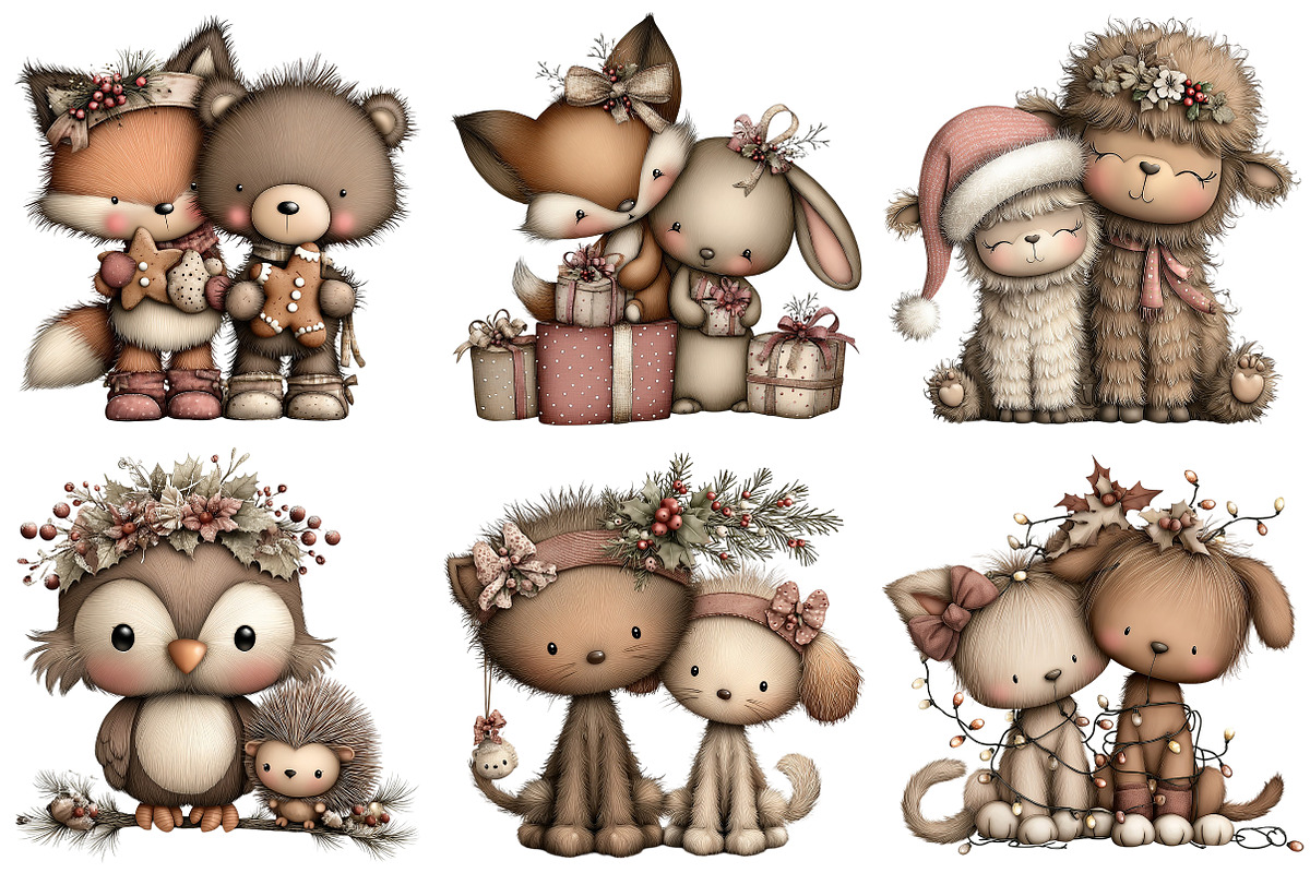 Whimsical Christmas Animal Friends, an Illustration by Craft Nest (Photo 8 of 9)