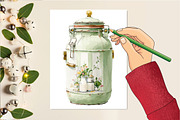 Watercolor Vintage village Clipart, an Illustration by DreamCafeArt (Thumbnail 6 of 6)