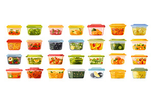 Plastic food containers cartoon, a Food Illustration by Stock-Smart-Start