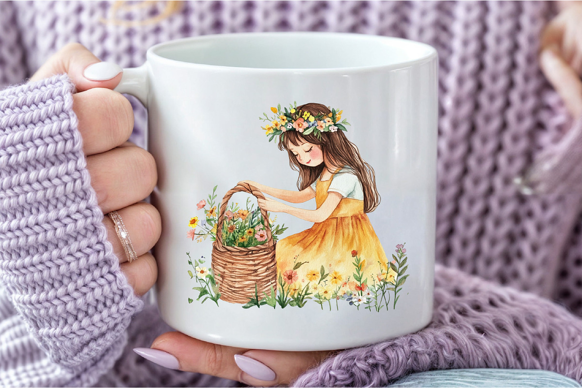 Cute Girl Gardener Cliparts, an Illustration by DreamCafeArt (Photo 5 of 9)
