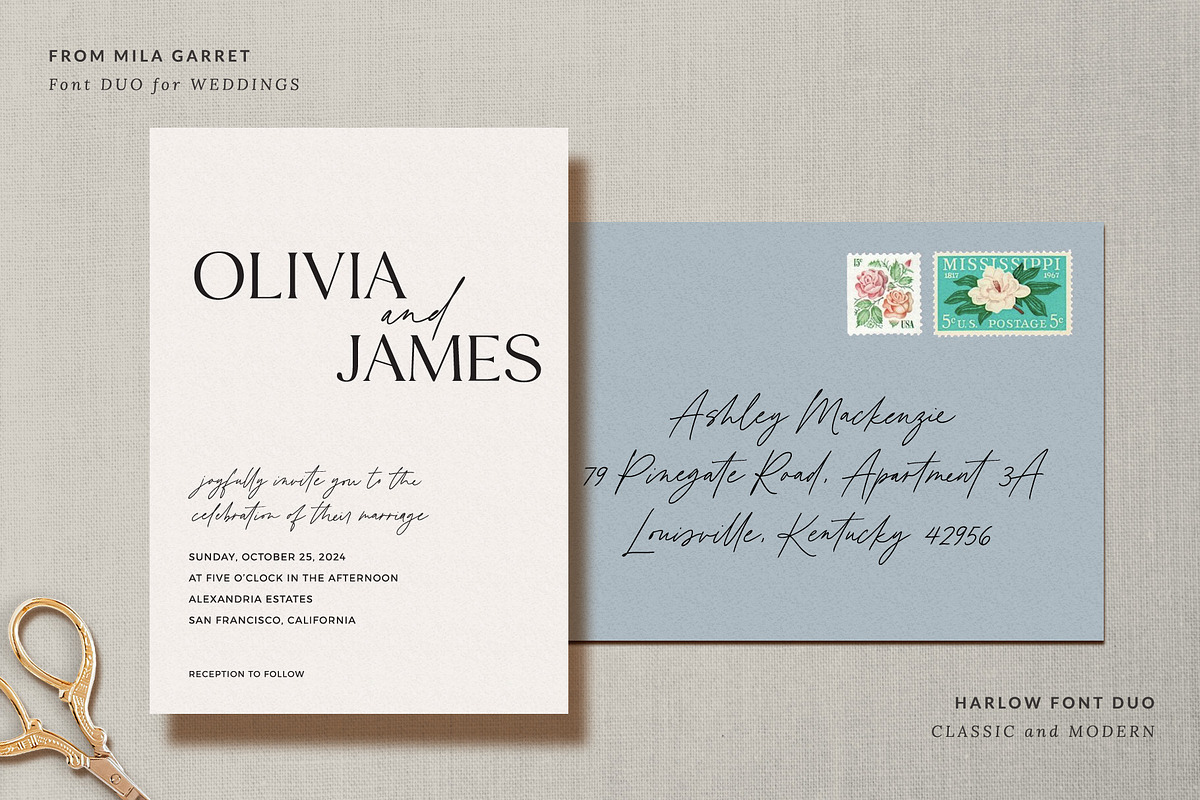 Harlow Serif Script Modern Font Duo, a Serif Font by Mila Garret (Photo 9 of 16)