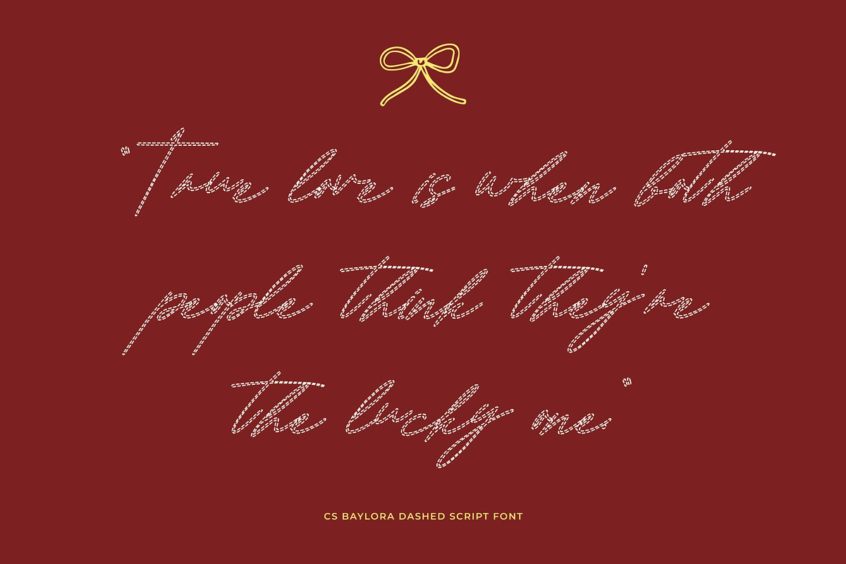 CS Baylora Dashed, a Script Font by Craft Supply Co. (Photo 2 of 8)