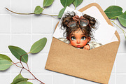 Whimsical Girl Peeking Clipart, an Illustration by Libby Wishes (Thumbnail 4 of 7)