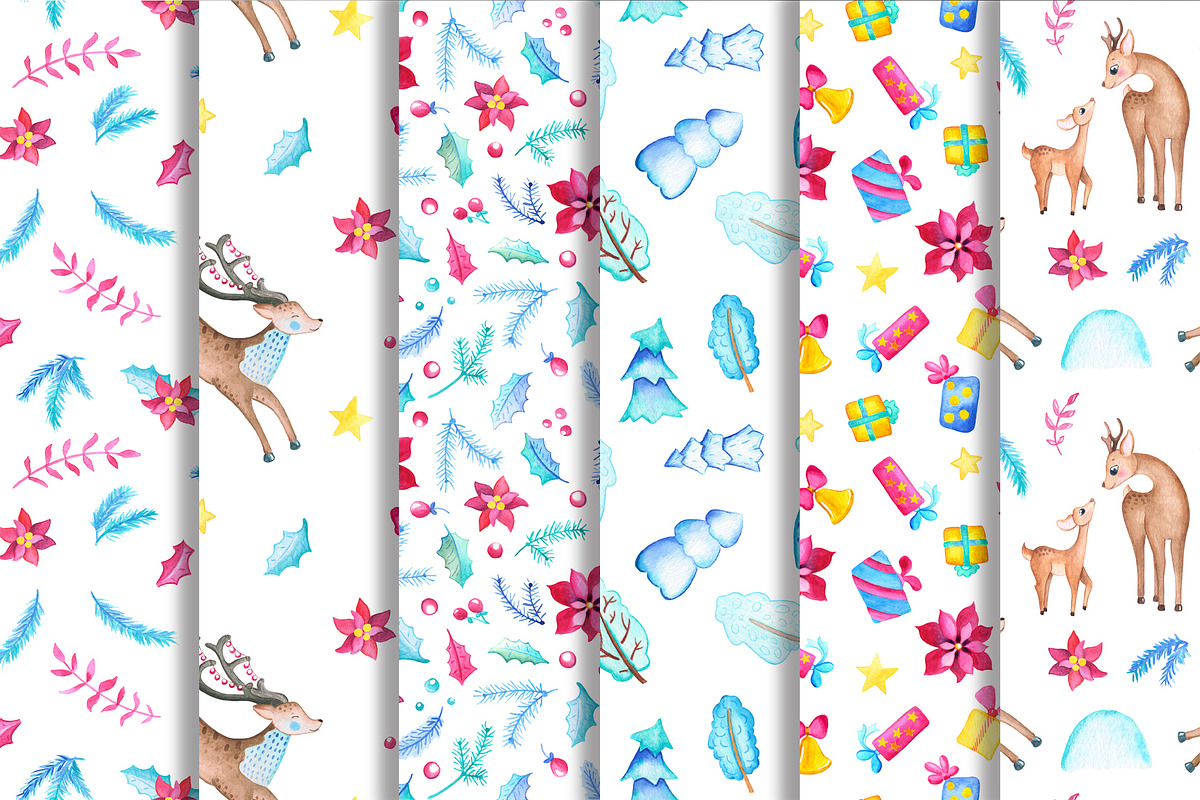 Christmas Deer Watercolor Clipart, an Animal Illustration by RabbitAndPencil (Photo 5 of 9)