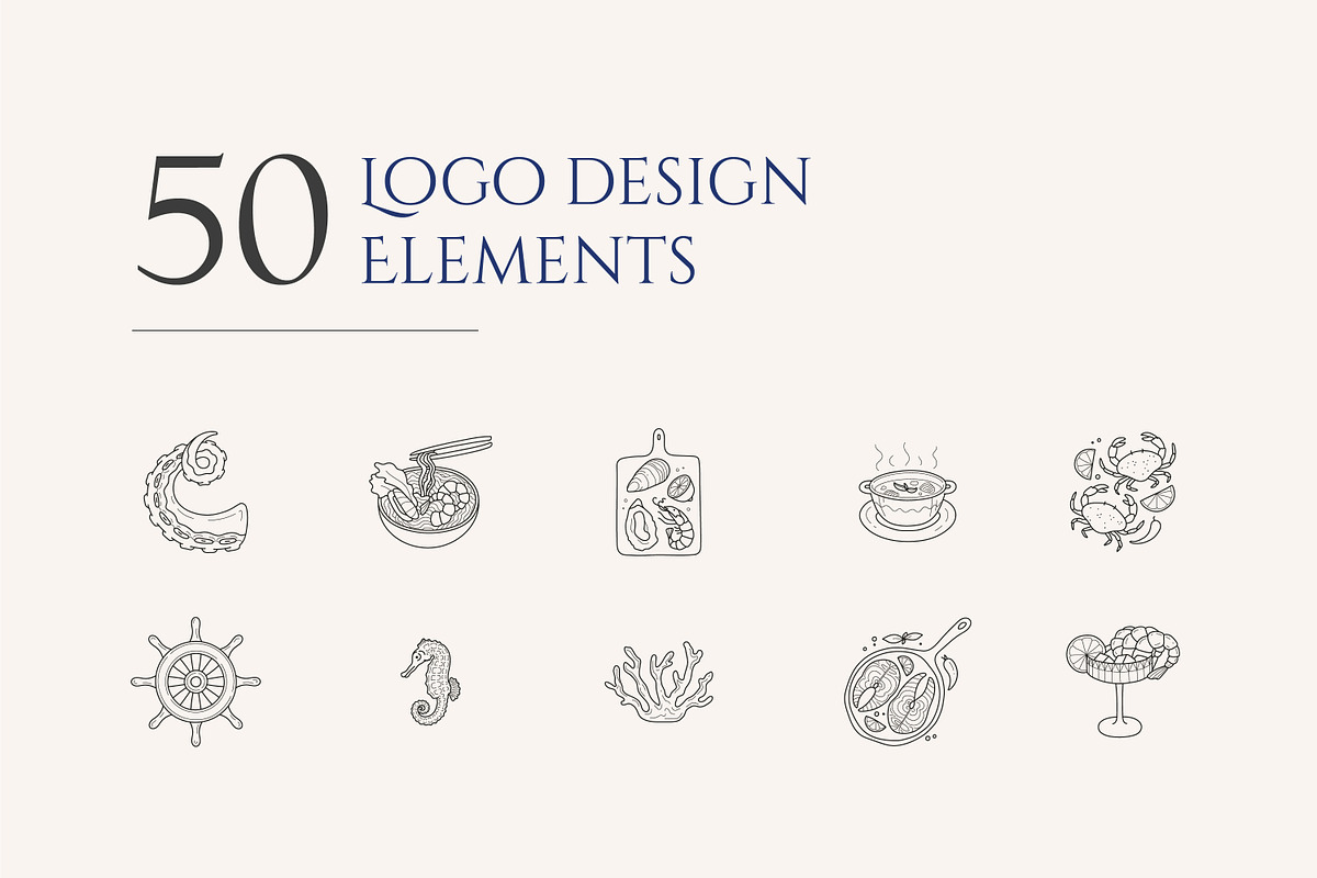 Seafood logo elements and templates, a Graphic by Vasylyka (Photo 12 of 15)