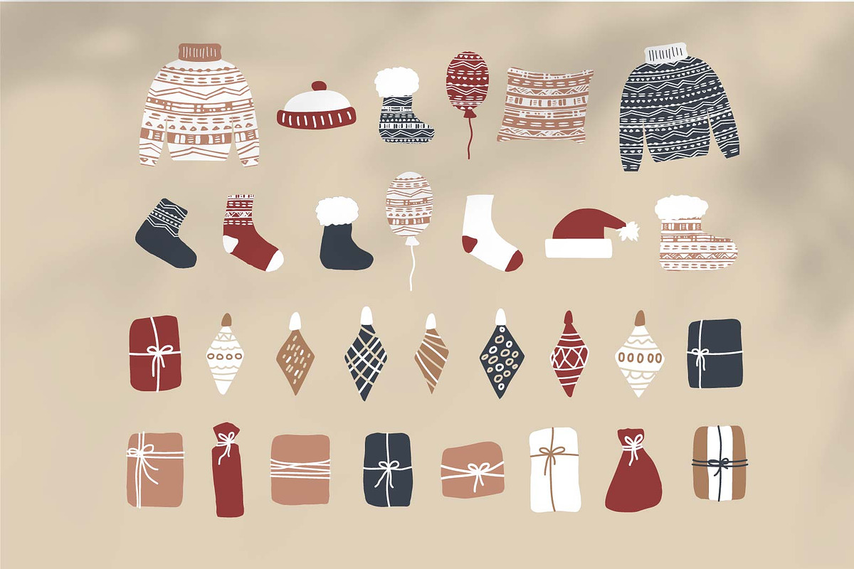 Winter boho decoration elements, a Decorative Illustration by essskina (Photo 3 of 11)
