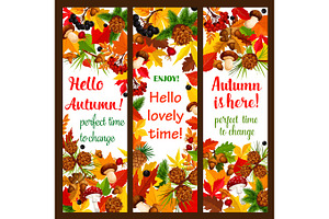 Autumn Leaf Banner With Fall Season Nature Frame