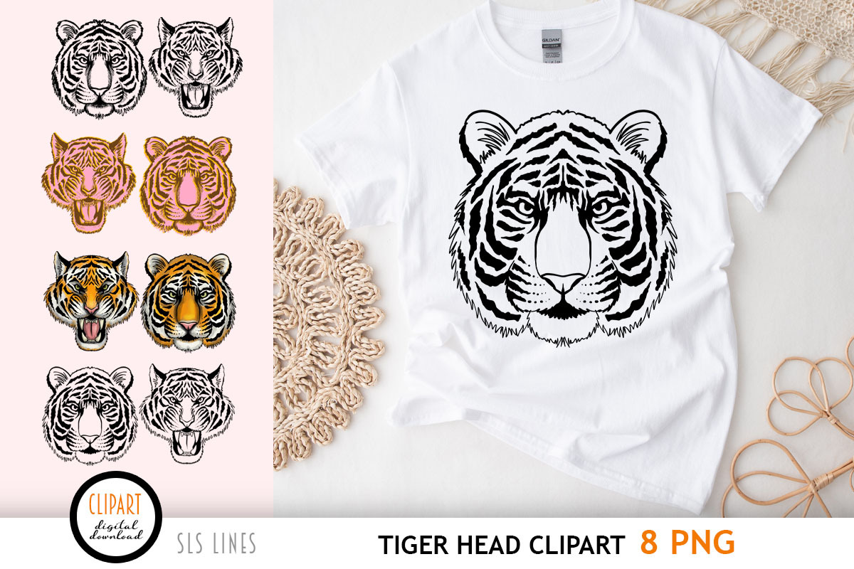 Tiger Clipart & Lineart PNGs, an Animal Illustration by SLS Lines (Photo 4 of 7)