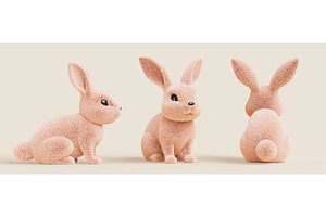 Cute fluffy rabbit front, side and, an Animal 3D Model by Marozhkastudio