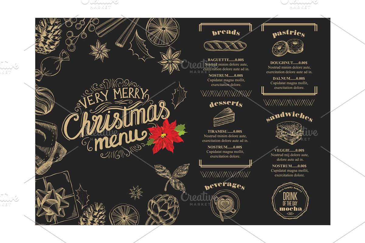 Christmas menu, a Brochure Template by SpaceDuck