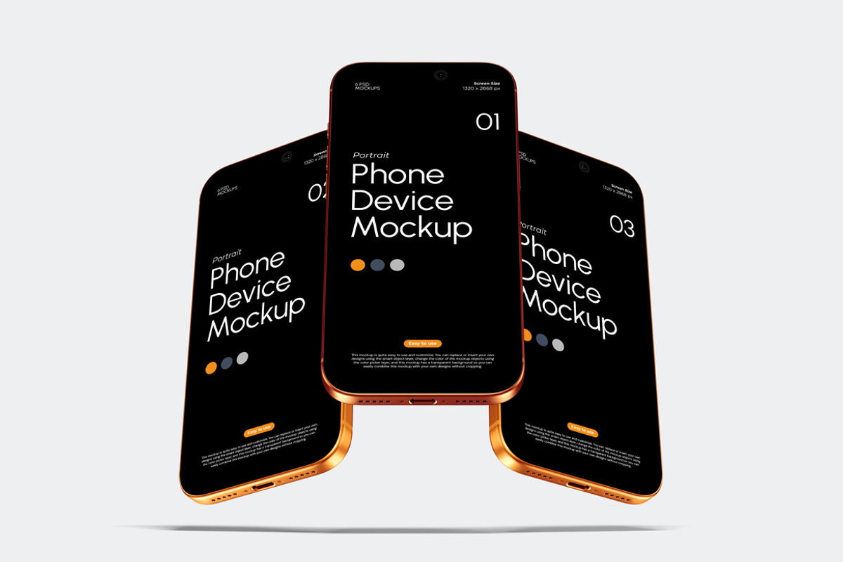 Portrait Phone Device Mockup, a Device Mockup by Rizky Audymas (Photo 4 of 10)