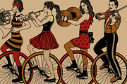 Vintage Circus Band Musicians., a Decorative Illustration by Moloko88 (Thumbnail 3 of 5)