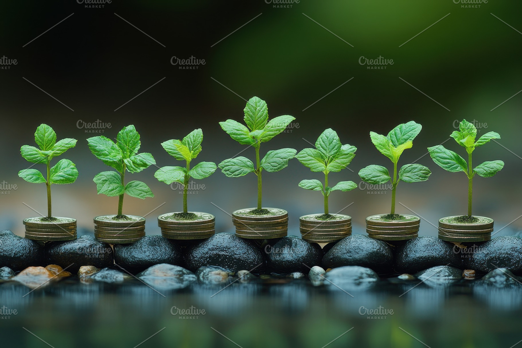 Lush green seedlings growing in meta, a Photo by Tanuart