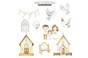 First Holy Communion Watercolor, an Illustration by CharmClipArt (Thumbnail 6 of 9)