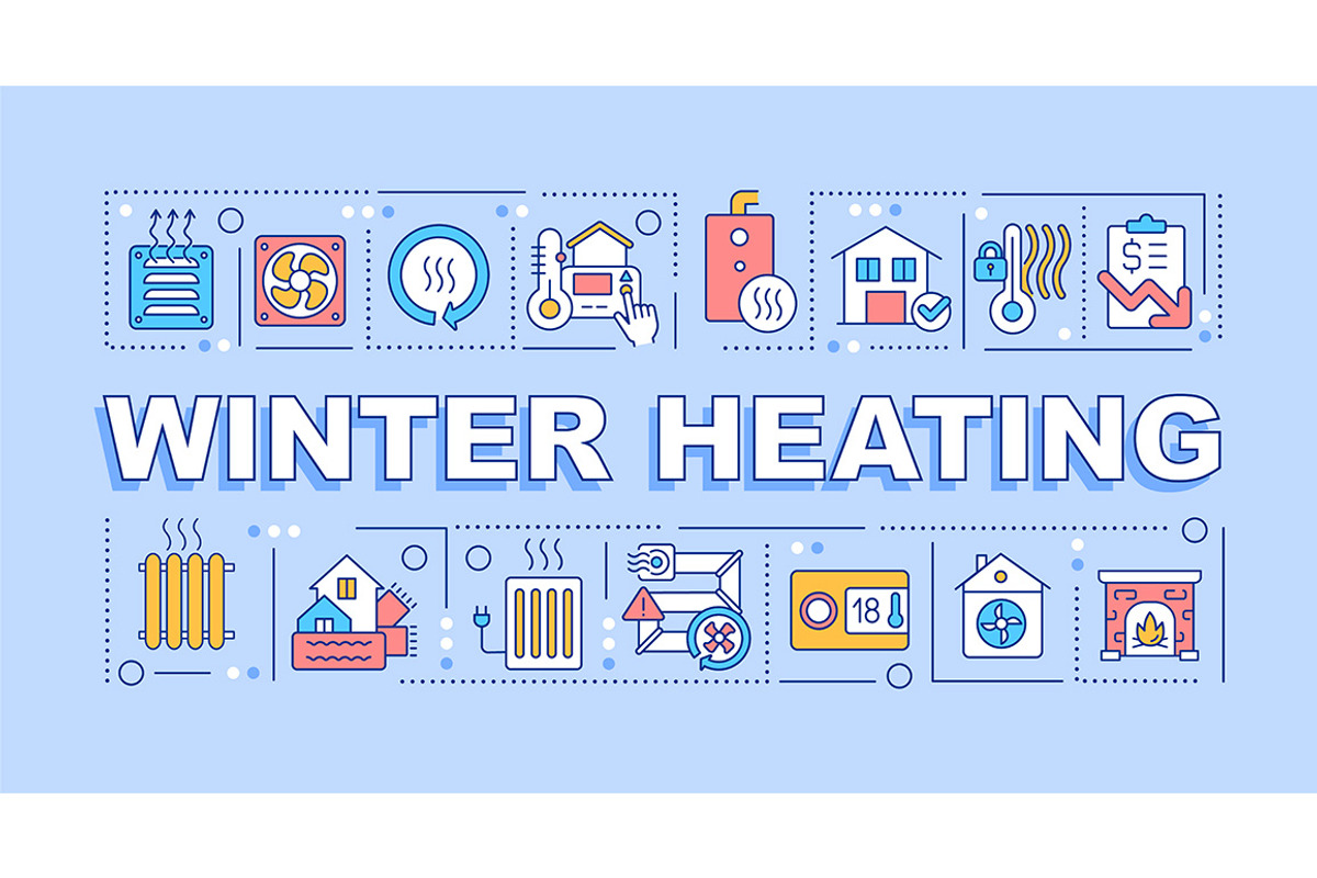 Winter heating concepts blue banner, a Templates & Theme by IMG Visuals