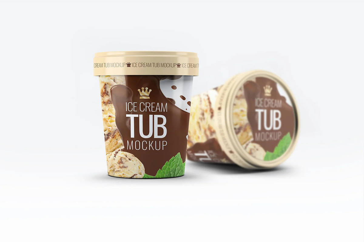 Ice Cream Tub Mockup, a Packaging Mockup by Hubzway (Photo 3 of 7)