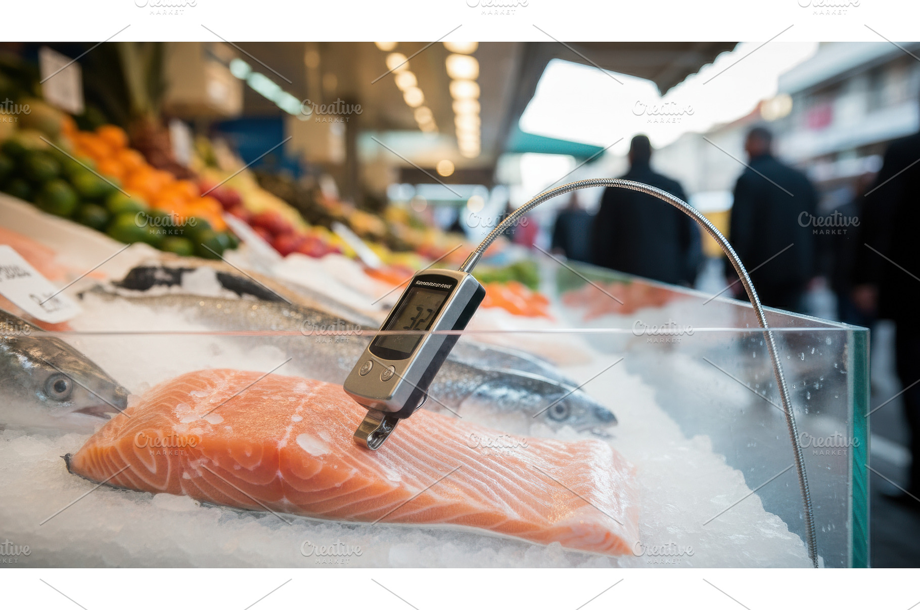 Digital thermometer probe measuring, a Food & Drink Photo by Igor Tichonow