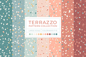 Muted Rainbow Terrazzo Patterns