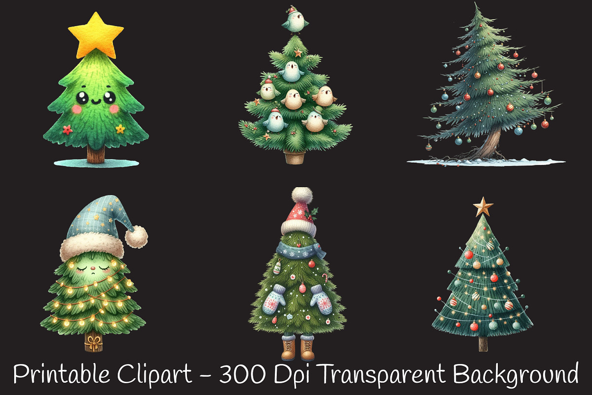 Cute Doodle Christmas Tree Clipart, an Illustration by RobertsArt (Photo 3 of 7)