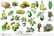 100 avocado clip art, a Food Illustration by Poppy Lane Studio (Thumbnail 2 of 12)