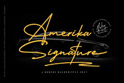 Amerika Signature, a Script Font by Scratch Design (Thumbnail 1 of 8)