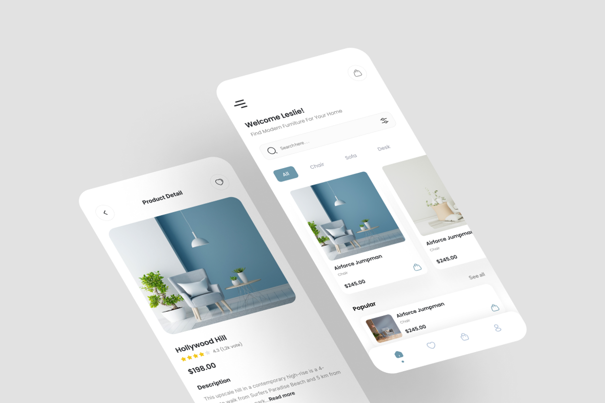 Inhome - Interior App UI Kit, an UI Kit Template by iDoodle Studio (Photo 2 of 4)