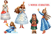 Old Fairy Tale - Watercolor Clip Art, an Animal Illustration by Mashamashastu (Thumbnail 2 of 16)