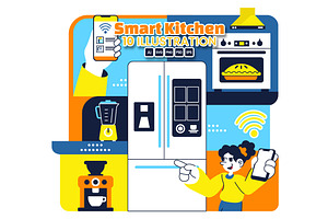 10 Smart Kitchen Appliances, a Technology Illustration by denayunebgt