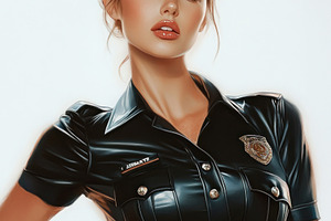 female cop on white background, a Photo by Pictures for you!!!!!!!!!