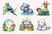 Cute Zoo Clipart, an Illustration by CreationArt (Thumbnail 5 of 5)
