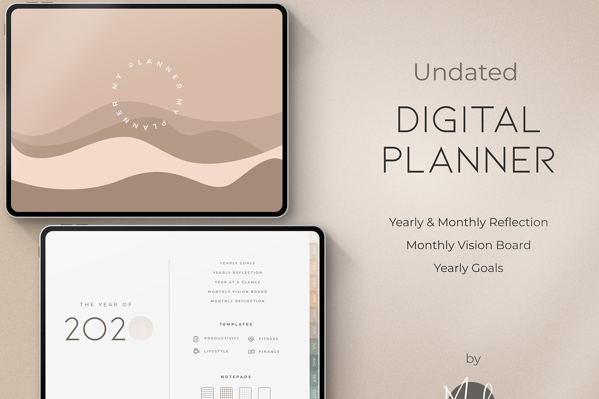 Undated Digital Planner iPad, a Websites & App Template by Makii Templates (Photo 1 of 10)