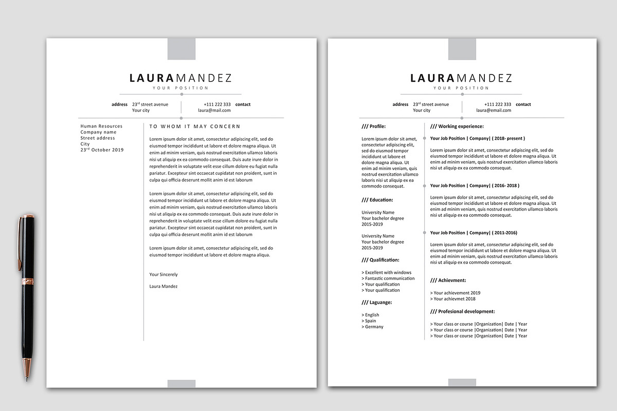 A4 & Letter Size Resume Template, a Resume Template by EN86-21 (Photo 2 of 6)
