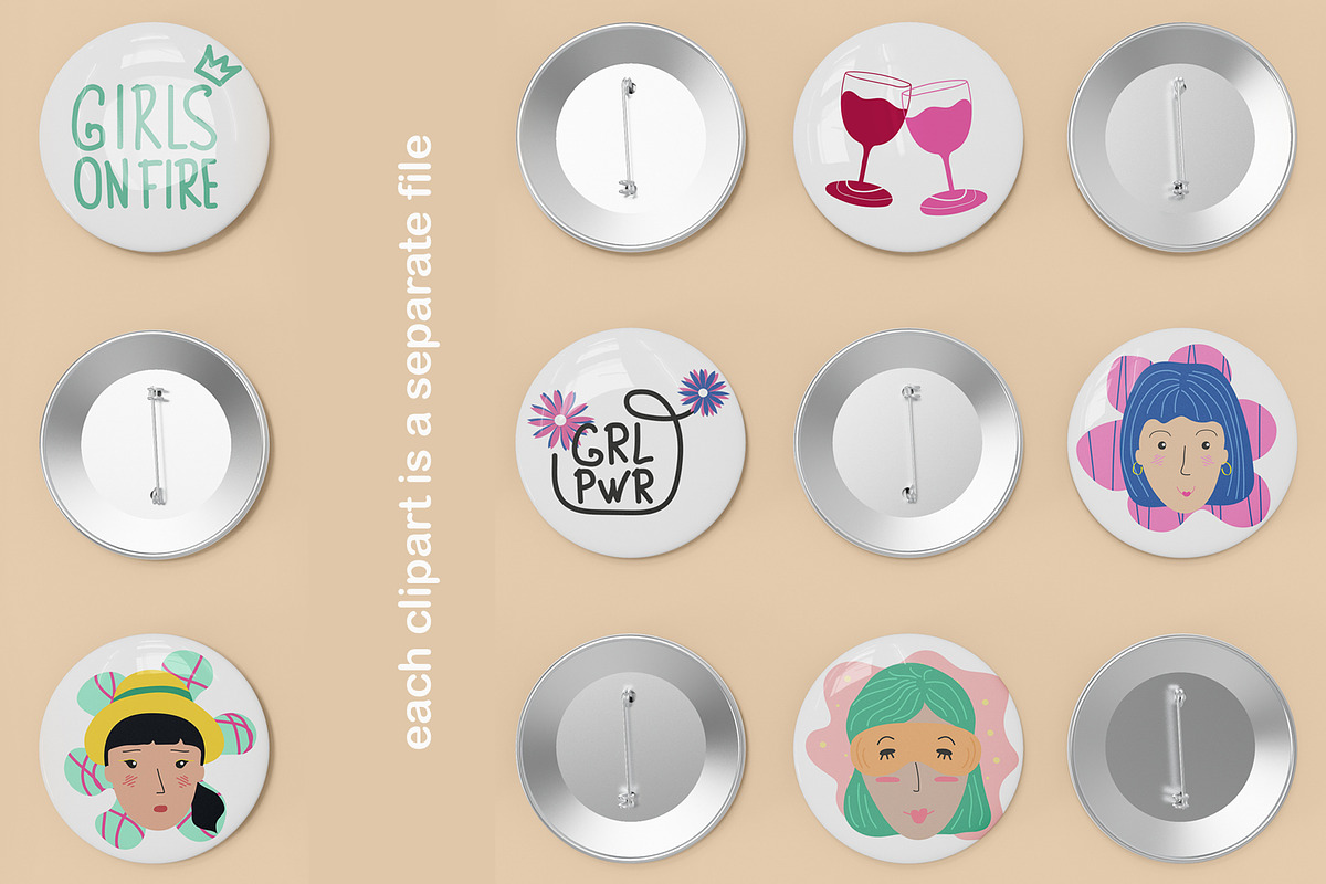 Girl power pattern set, a Pattern Graphic by ninakosh (Photo 4 of 8)