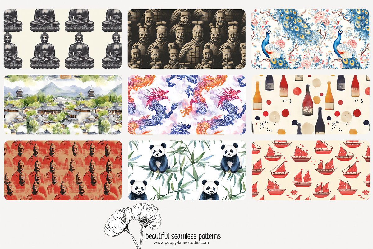 70 China seamless pattern, a Pattern Graphic by Poppy Lane Studio (Photo 4 of 10)