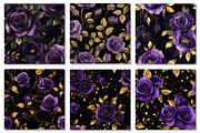 Purple & Gold Rose Digital Paper, a Texture Graphic by Dream Creation (Thumbnail 2 of 7)