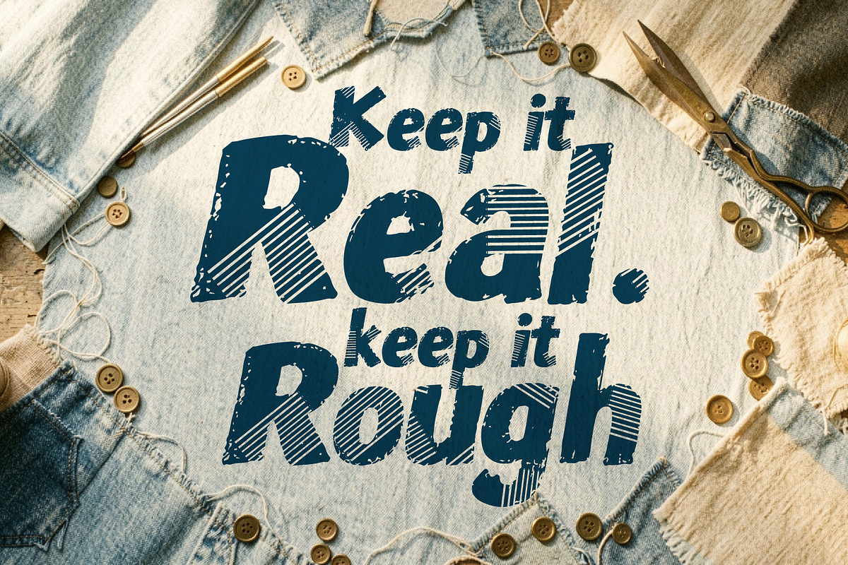 Bead Roks Denim - Built Rough, a Sans Serif Font by HypeWorksCo (Photo 5 of 12)