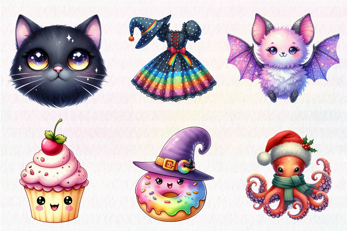 Kawaii Iridescent Pastel Halloween, an Illustration by CreationArt (Photo 2 of 5)