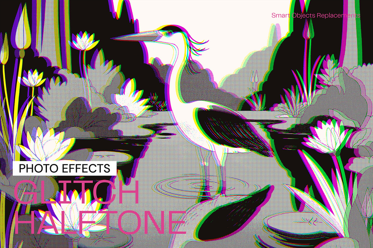 Glitch Halftone Photo Effect, a Layer Style Add-On by iDoodle Studio (Photo 1 of 4)